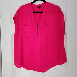 Torrid Hot Pink Lightweight Henley Top Size 00(10)